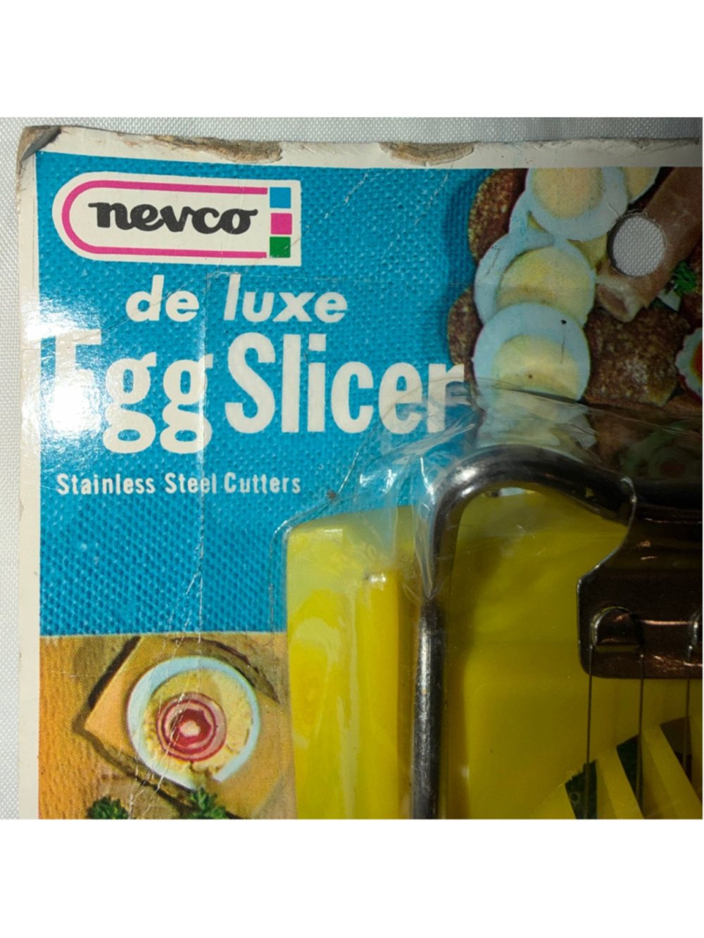 NOS Vintage 1967 Nevco De Luxe Egg Slicer Stainless Steel Cutters Hong Kong MCM - Picture 4 of 5